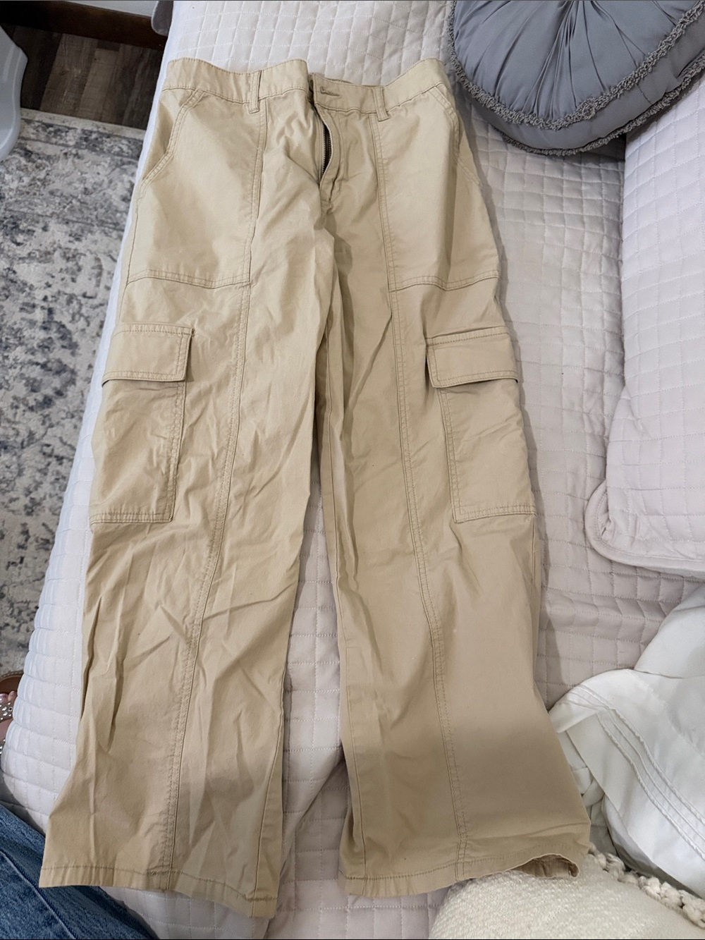 Beige Cargo Pants for Men - Relaxed Fit